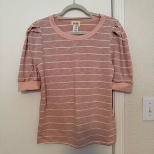 BiBi Pink and White Striped Top